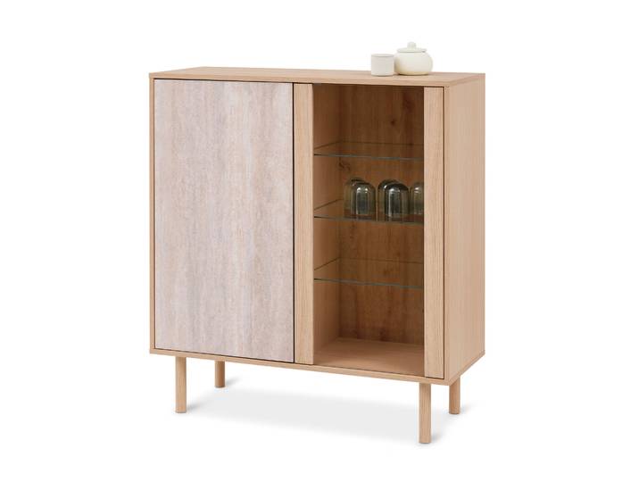 Tchibo - Vitrine in Travertinoptik - 100x40x108,8cm - braun -