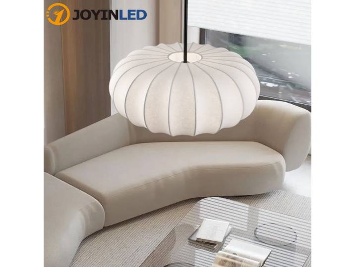 JOYINLED Wabi Sabi E27 pendentif LED lumière salle à manger soie suspension lampe chambre Led lampara Luminarias lustre éclairage