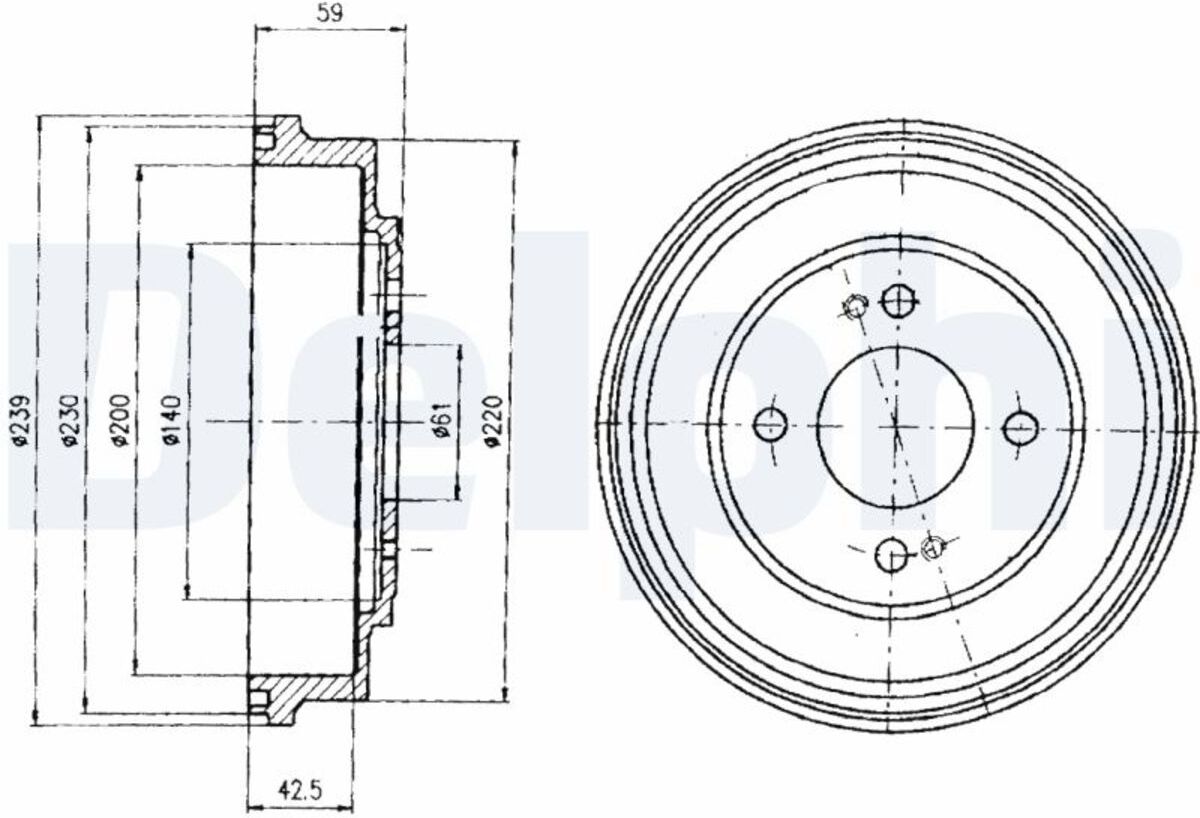 Delphi Tamburo freno BF208