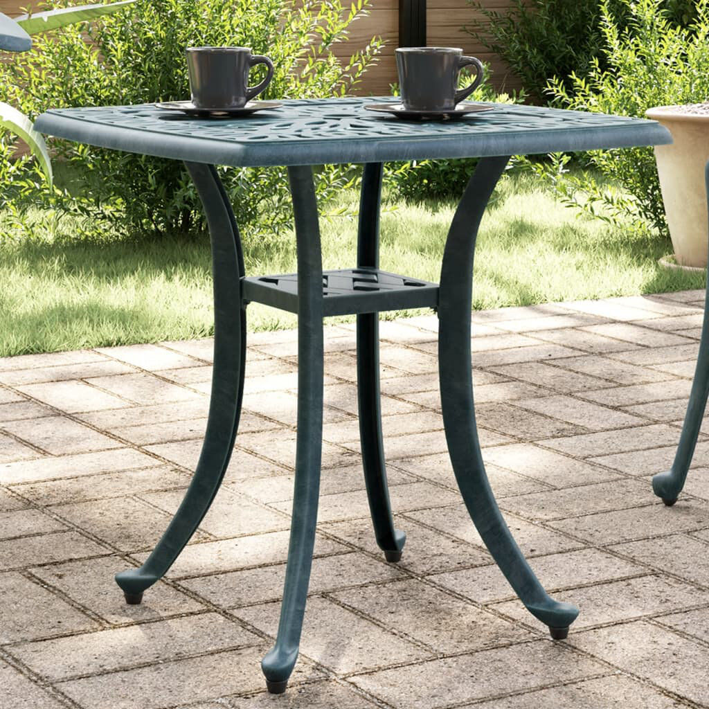 Marlow Home Co. Anandita Square Metal Outdoor Bistro Table - 53 cm W 53 cm D Green/Green