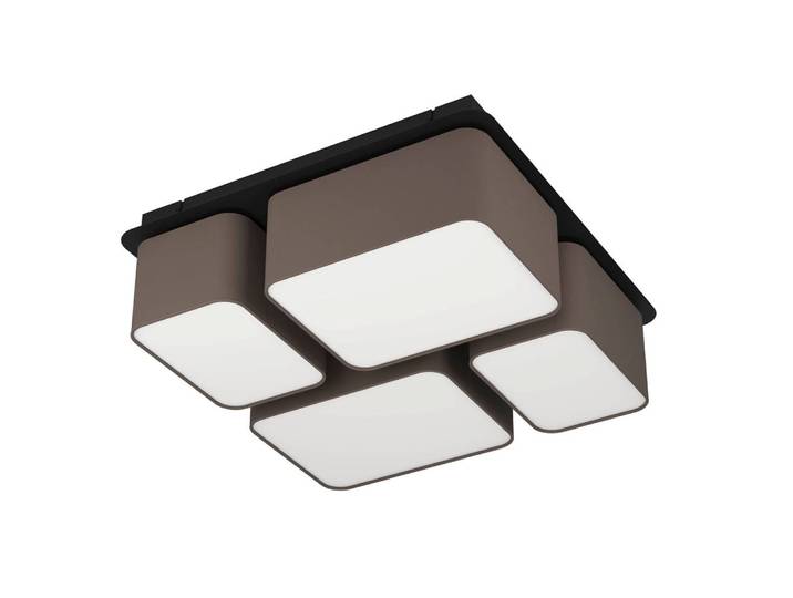 Eglo 900524 MORDAZO E27 quadruple plafonnier 510x510mm noir marron blanc