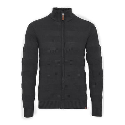 Strickjacke BLEND "Strickjacke BHGalmaro", Herren, Gr. XL, grau (asphalt), Obermaterial: 100% Baumwolle CO., Strickjacken Strickjacke