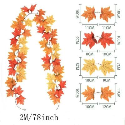 Artificial Maple Leaf Garland For Fall Home Decor And Seasonal Displays c