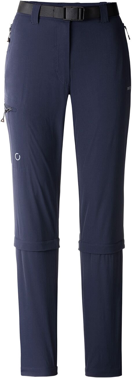 Zip-off-Hose LPO "Da-Zip-Off-Hose – Coralie", Damen, Gr. 22, Normalgrössen, blau (graystone), Web, 92% Nylon, 8% Elasthan, regular fit knöchellang, Hosen Zip-off-Hose, Komfortbund graystone 22, Normalgrössen