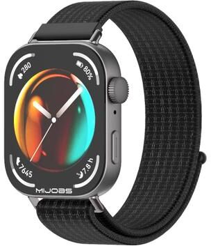 Everyday Crate MIJOBS Huawei Watch Fit 3 Band Breathable Nylon Loop Watch Band Adjustable 20mm Replacement Strap black