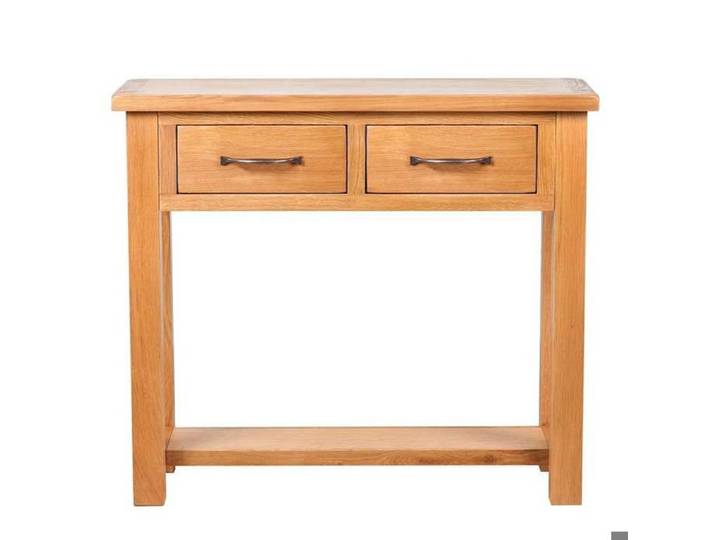 EASYLIFE Table console avec 2 tiroirs 83x30x73 cm Bois de chêne massif VIDAXL Cadre stable LL8910