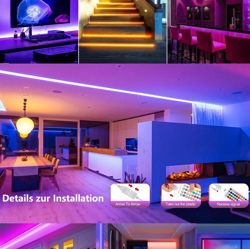 INF Helles & vielseitiges 20M LED-Streifen-Licht-Kit - Weiß