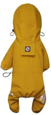 Uplifted Goods Reflective Waterproof Dog Raincoat With Full Coverage Design yellow l