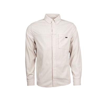 Langarmhemd KLEINIGKEIT "Kleinigkeit Cordplay Shirt", Herren, Gr. M, US-Größen, beige (frappé), 100% Polyester, unifarben, normal, Hemden