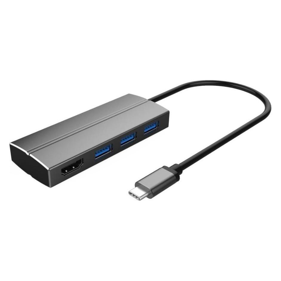 PremiumCord Adapter USB 3.1 Typ-C Stecker auf HDMI Buchse / 3xUSB 3.0 / Aluminium (USB 3.1) (ku31hdmi06)