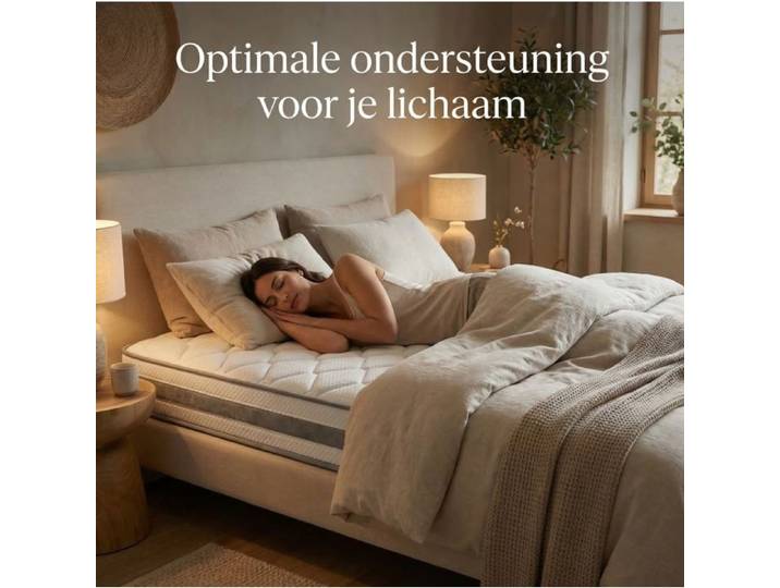 Matelas 140x200 En Ressorts Ensachés Blanc Matelas 7 Zones FloraGrace Pour Chambre Adulte Roulé Compressé 140x200x25cm
