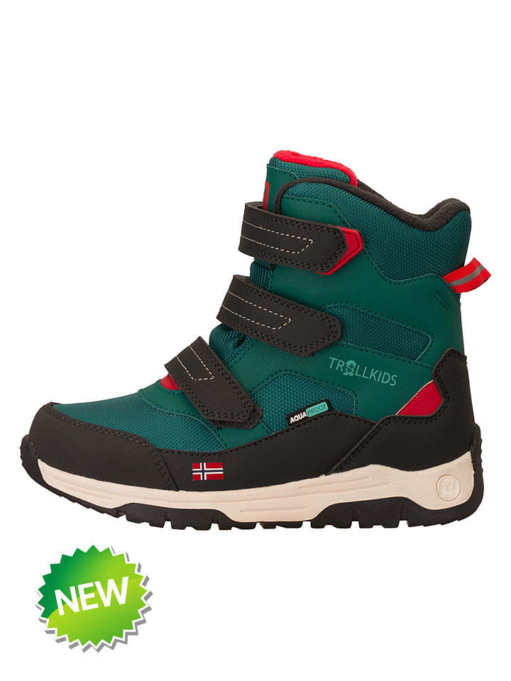 Trollkids Winterboots "Lofoten" in Grün/ Schwarz - 36
