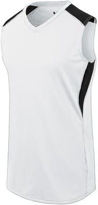 Augusta Sportswear 312162 Athletic Women's Dynamite Jersey T-Shirt in White/Black/White size Small   Polyester/Spandex Blend