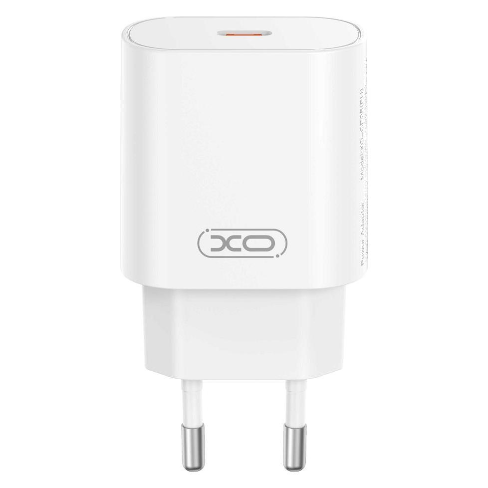 xO Wandladegerät CE25 PD 25W 1x USB-C weiss + Kabel USB-C - USB-C (25 W, 1 Port) (CE25)