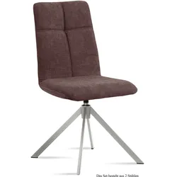 ESSZIMMERSTUHL drehbar (2er-Set) Dreddy 47x92x60 Edelstahl/Braun