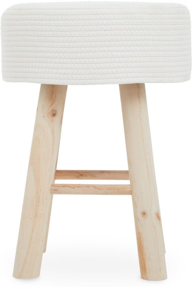 House of Hampton Manufactured Wood Accent Stool White 50cm H X 35cm W X 35cm D