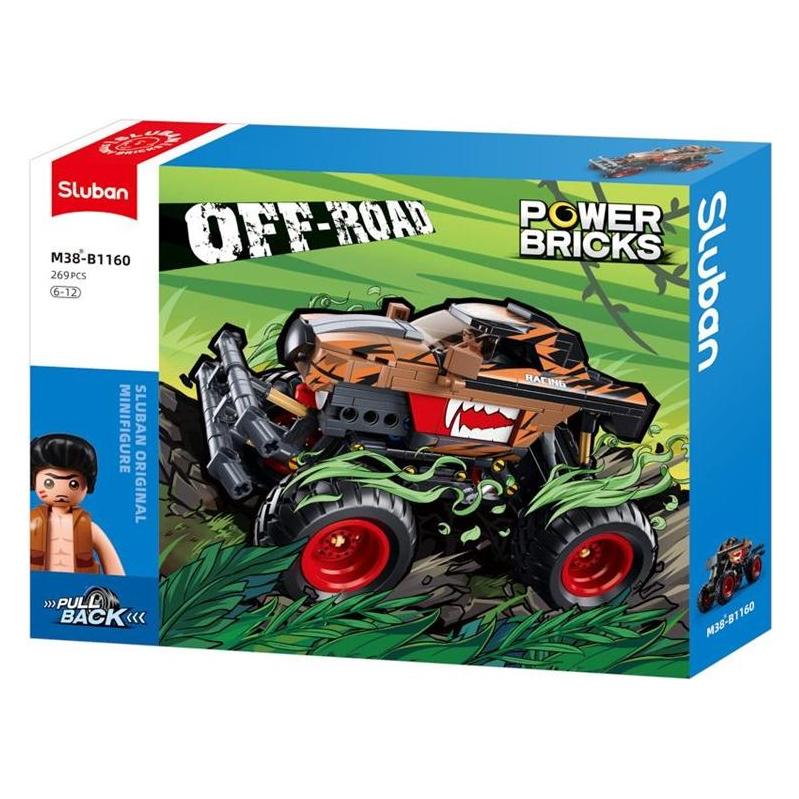 Sluban SL96020 - Pullback Off Road Fahrzeug "Big Foot" schwarzorange (SL96020)