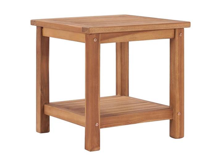 furnicato Couchtisch 45x45x45 cm Massivholz (1-St), Witterungsbeständiger Beistelltisch mit Ablage für das Wohnzimmer