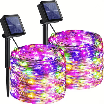 Inspire Essentials SunGlow Solar Fairy Lights Outdoor String With 8 Lighting Modes 21m 200led multicolor 2pcs