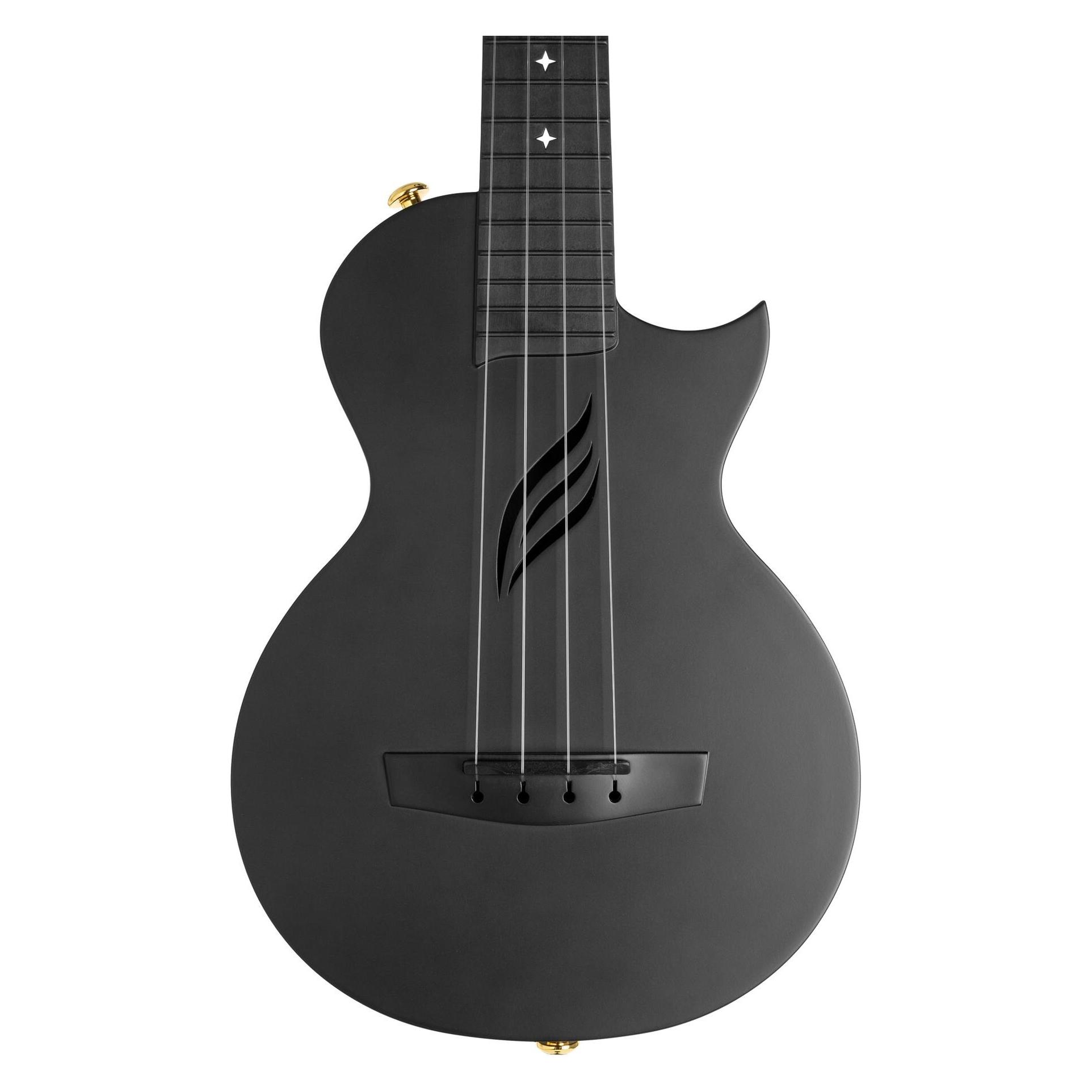 Cascha HH 2258 Zwarte Carbon Fiber concert ukulele met softcase (Konzert) (HH2258)