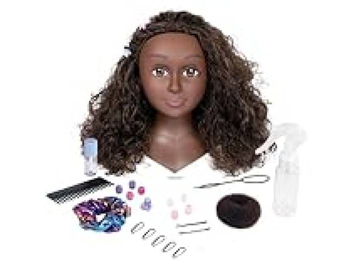 Smoby - My Beauty - Tête à Coiffer Afro - Jouet Enfant - 23 Accessoires - Maquillage thermosensible - Ventouses - A Partir de 3 Ans