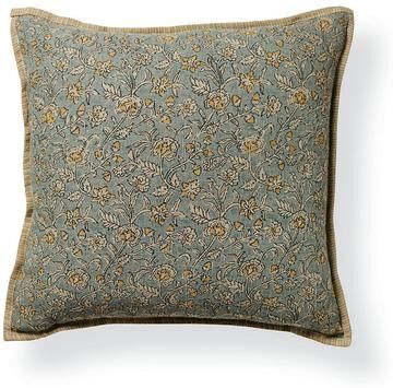 Liora Woven Linen Pillow - Blue - Grandin Road