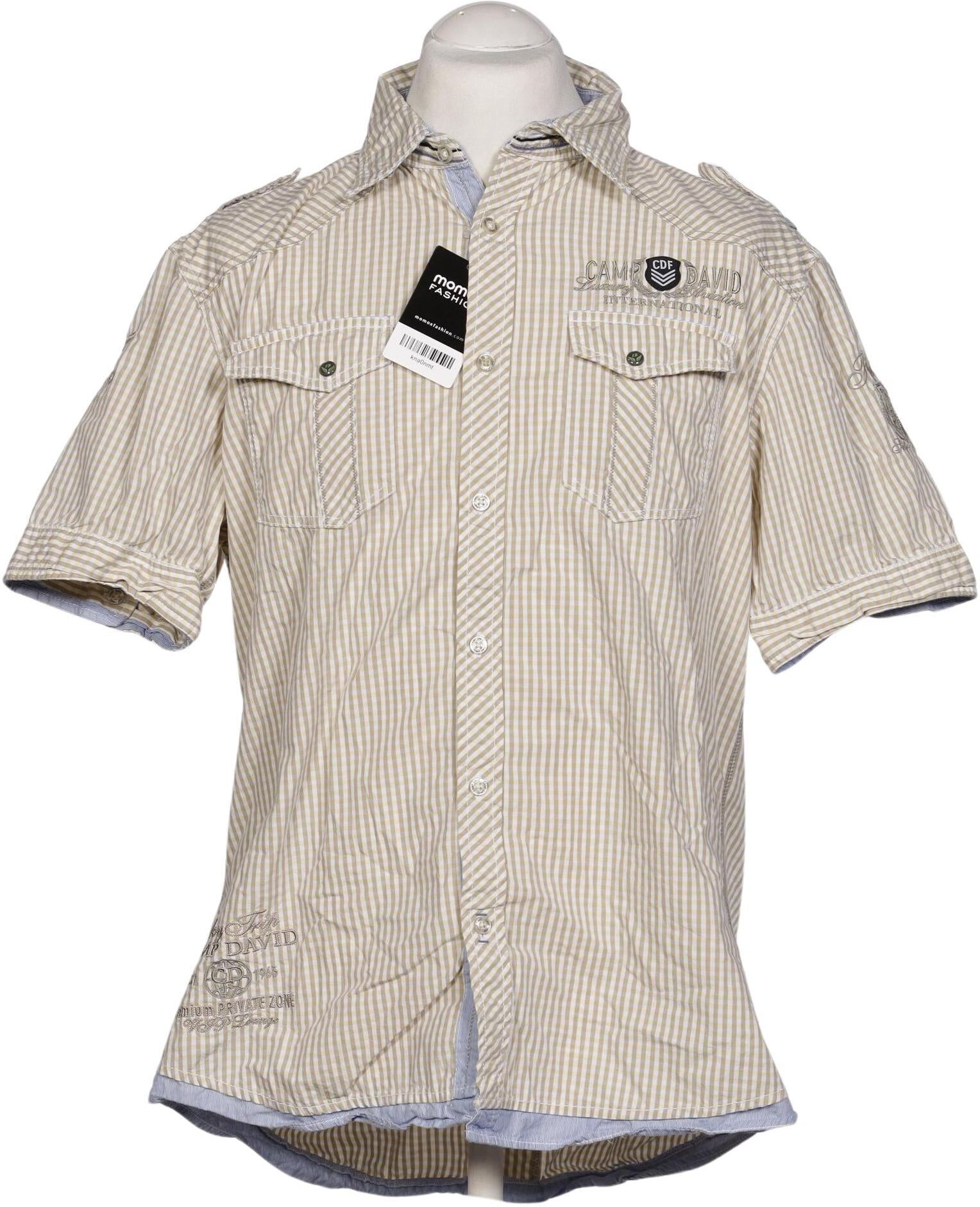 Camp David Herren Hemd, Beige, Gr. XL, Baumwolle - Second Hand