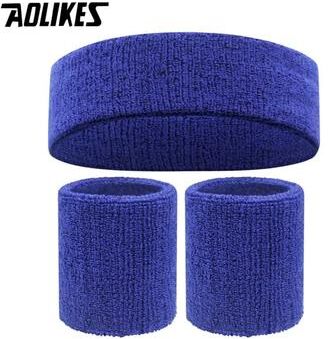 Inspired Finds AOLIKES Moisture Wicking Sports Headband And Wristband Set dark Blue