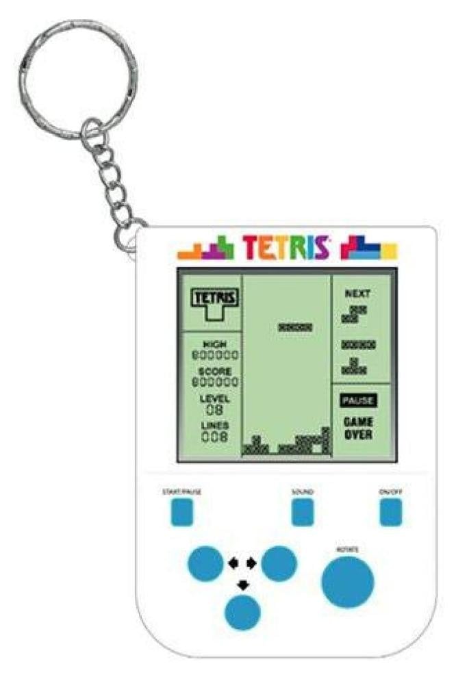 Tetris sleutelhanger in arcade-stijl