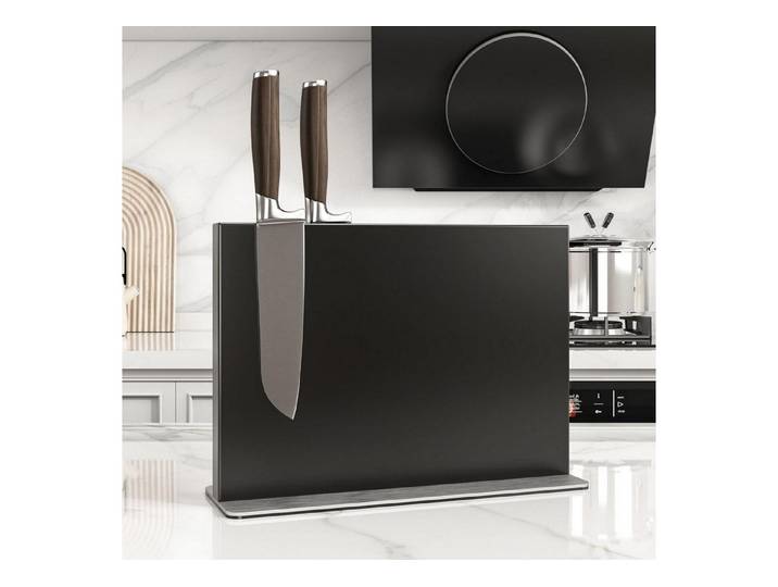 LuxusKollektion Magnet-Messerblock Magnetischer Messerblock Edelstahl Schwarz 30cm