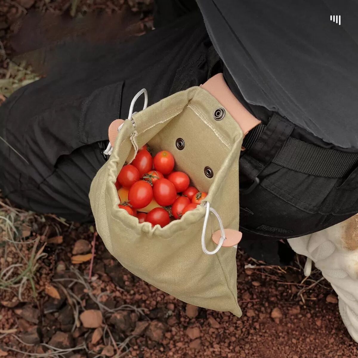 INF Faltbare Werkzeugtasche aus Canvas – PU-beschichtetes, gewachstes Canvas, große, faltbare und tragbare Werkzeugtasche mit Khaki