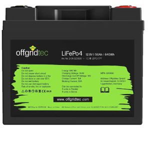 Offgridtec LiFePO4-Akku 12,8/50, 50 Ah, 12,8 V, mit Batterie-Management-System