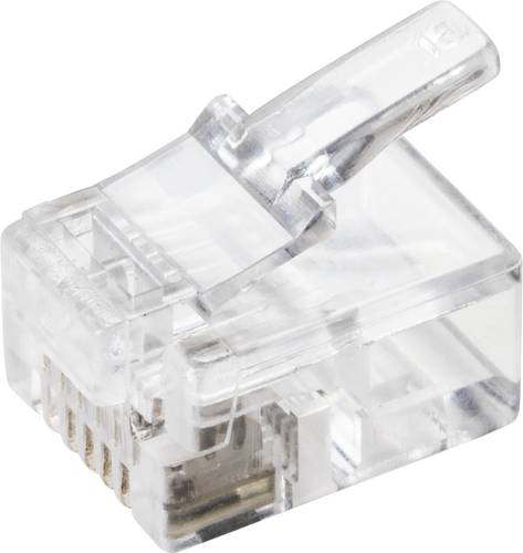 TRU COMPONENTS TC-9202512 RJ 12 Steckverbinder Stecker, gerade Polzahl Sensoren 6P6C Transparent 5St.
