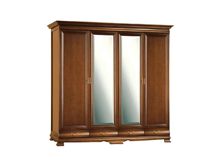 Xlmoebel Schranksystem Holzschrank N-4D mit eleganter Schrankwand-Optik und viel Stauraum (1-St., Klassische Schränke Schrank Schrankwand - Model N-4D) Hergestellt in Europa