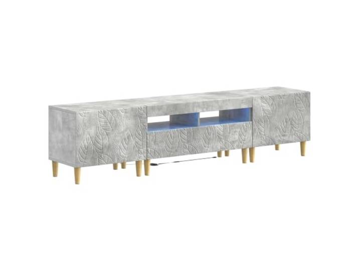 vidaXL 3-teiliges LED TV Regal DELFT Betongrau Holzwerkstoff Organisiere mit mehreren Fächern, Perfekt für kleine Räume, Schaffe eine gemütliche Atmosphäre mit den integrierten Lichtern