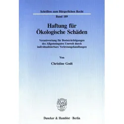 Haftung für Ökologische Schäden., Fachbücher von Christine Godt