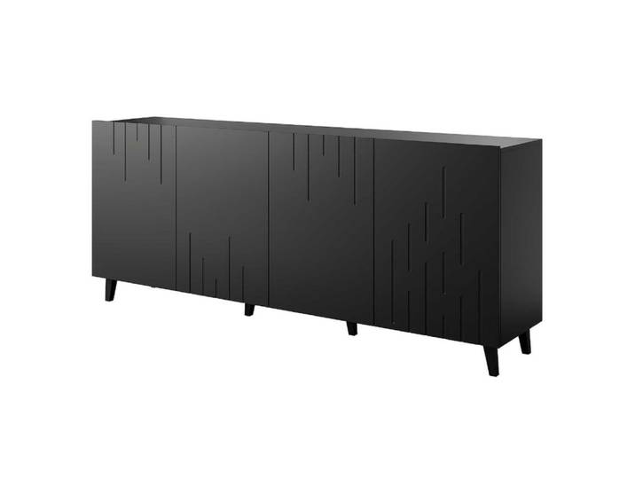 Buffet bas contemporain noir mat 200cm
