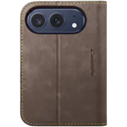 Caseme Portemonnaie Klapphülle für iPhone Duo Vintage RFID Schutz Standfunktion (Apple iPhone Duo), Smartphone Hülle, Braun