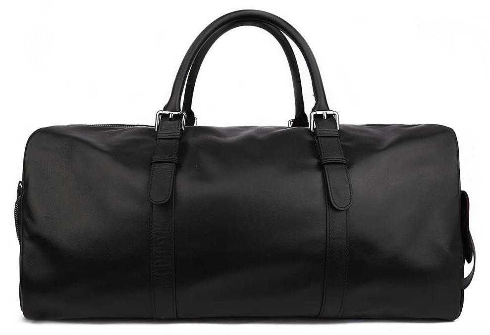 Retro-Reisetasche aus Leder, faltbar, große Kapazität, schwarz