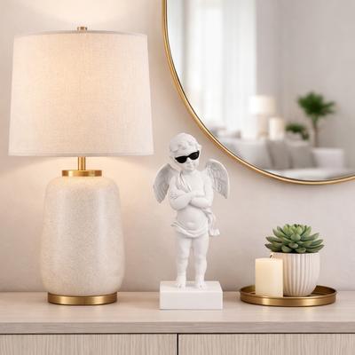 Sagebrook Home "Resin Angel with Sunglasses Figurine - White, 11"" - 11.0"""