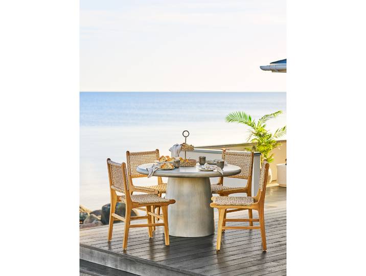Gartentisch Hurdi Fiberclay 120 x 75 x 120cm Beige