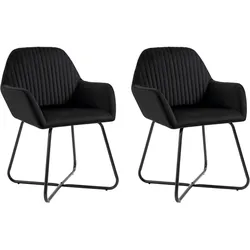 vidaXL Esszimmerstühle 2 Stk. Schwarz Samt