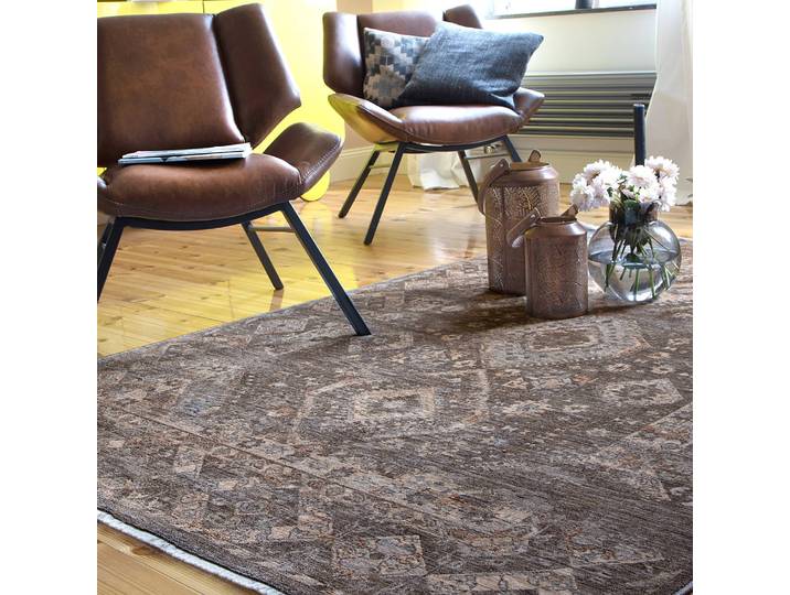 Kurzflorteppich My Laos Typ C Braun/Grau 80 x 150cm Flachgewebe