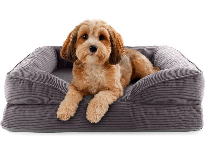 Hundebett LUMALAND Indoor Cord S , grau, B/H/L: 60cm x 18cm x 70cm, Tierbetten, Hundebett