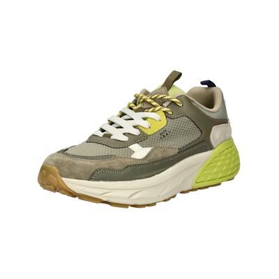 Sneaker JEEP "Jeep Sneaker Lederimitat/Textil", Herren, Gr. 41, sage, Lederimitat, Textil, Schuhe Sneaker