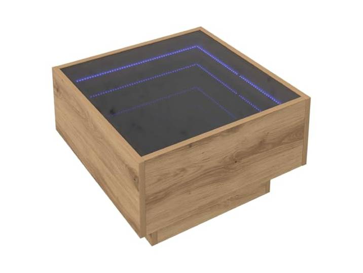 fsahslih Couchtisch Artisan-Eiche Quadratisch 50x50x30 cm Holzwerkstoff Kompakter Wohnzimmertisch in eleganter Holzoptik für Dekoration und Ablage. Stabiles Design für gemütliche Abende.