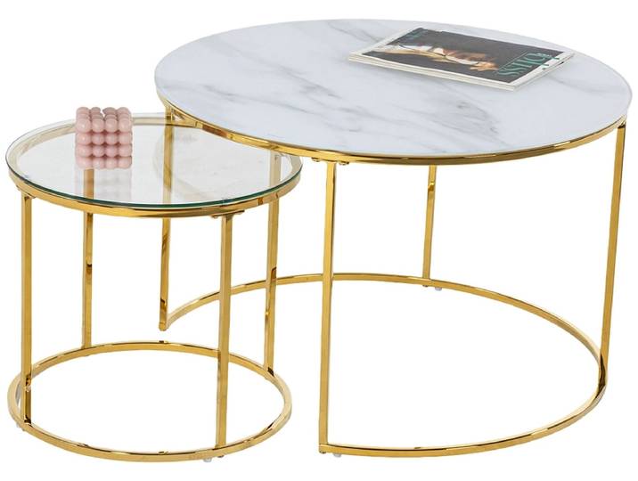 Set für Couchtische KALILA 70x70x45cm weiss