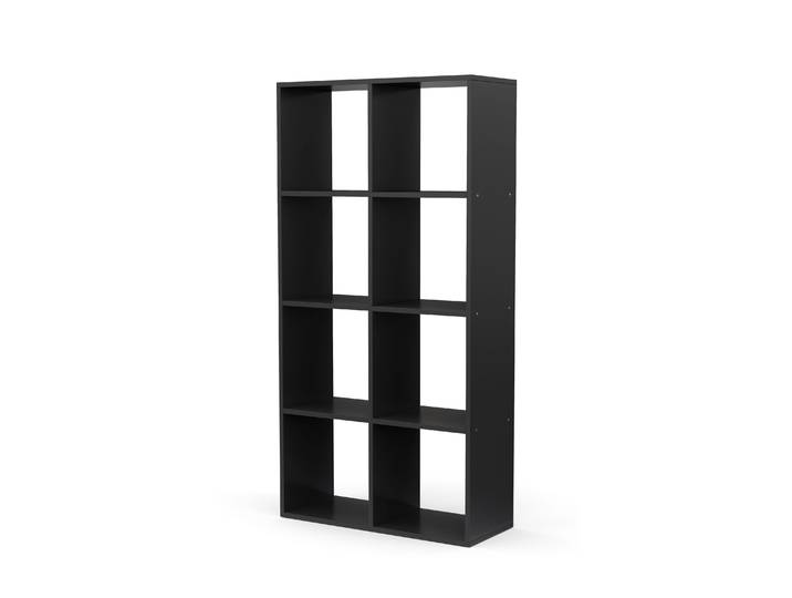 Bücherregal Raumteiler LIAM 8 Fächer 72 x 142 cm schwarz