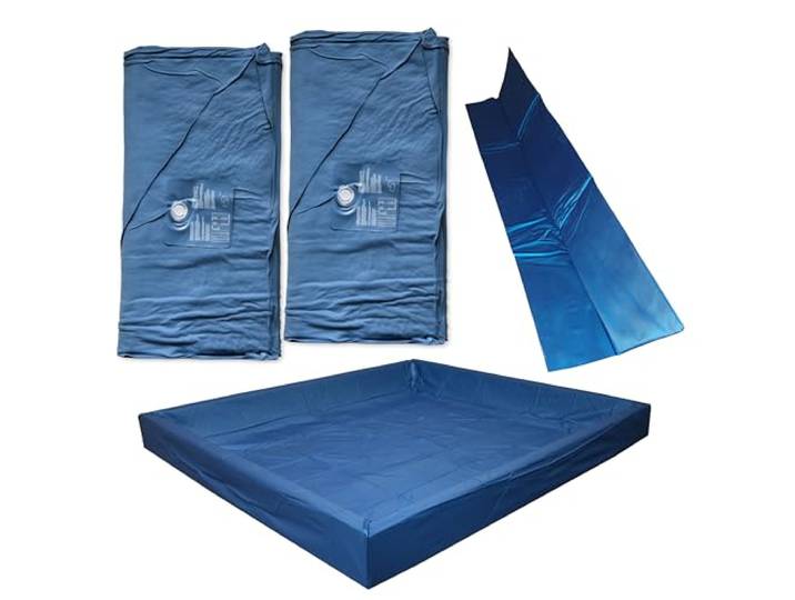 AQUA ROYAL Wasserbetten Matratzen Softside DUAL + Sicherheitswanne + Trennwand - Zwei Wasserkerne (beide Seiten) für 160x200 cm Wasserbett Normale Beruhigung F4