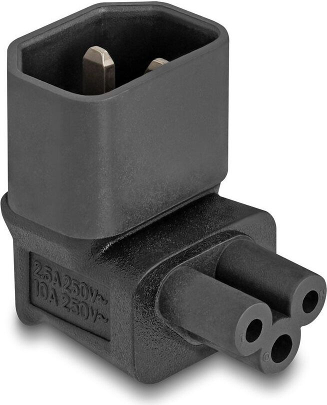 Delock netadapter IEC 60320 C14 naar C5 stekker/connector 2,5 A 90 graden geknikt